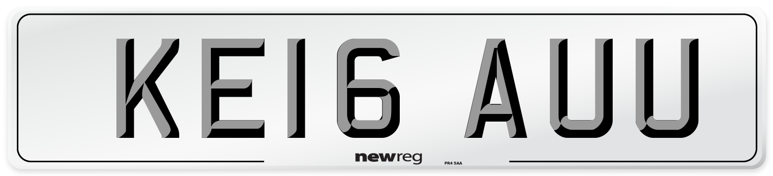 KE16 AUU Number Plate from New Reg